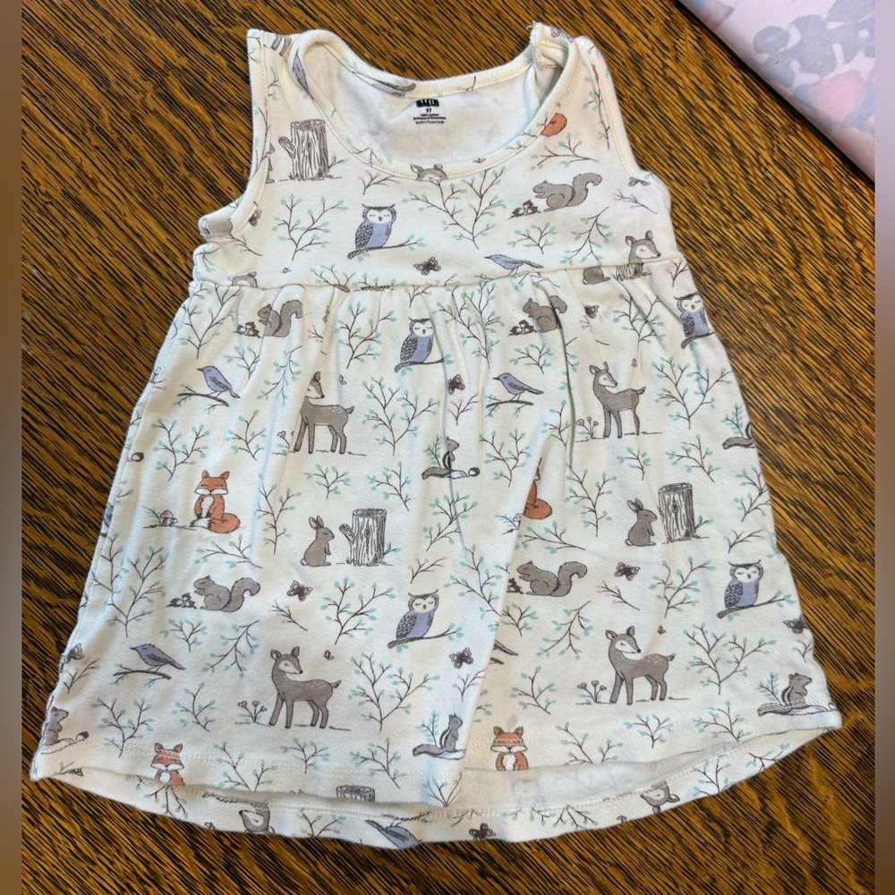 Cute Animal Print Sleeveless Dress 3T